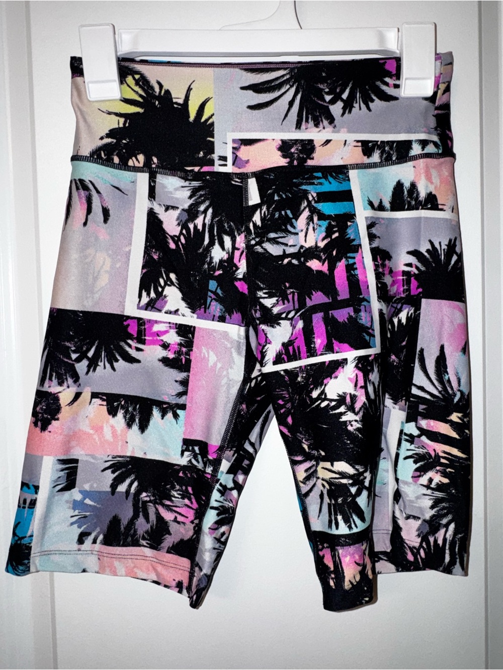 Calvin Klein Black & Pastel Palm-Print Bike Shorts